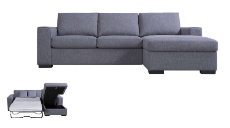 Sloane Chaise with Sofa Bed and Storage